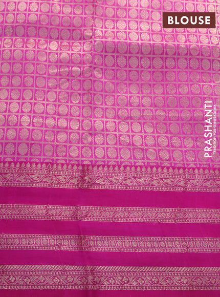 Banarasi katan silk saree orange and pink with zari woven buttas and zari woven border