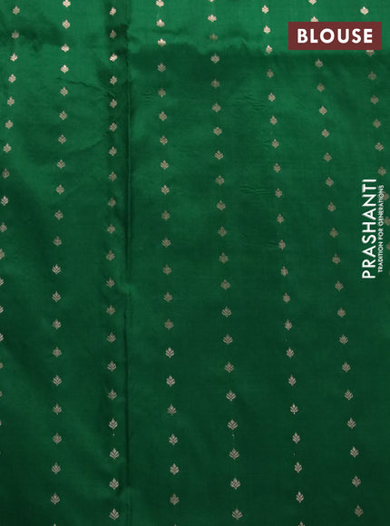 Banarasi katan silk saree pink and green with zari woven buttas and piping border