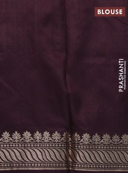 Banarasi katan silk saree brown with zari woven floral buttas and zari woven border