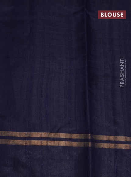 Pure dupion silk saree cs blue and dark blue with allover zari weaves and temple design zari woven simple border