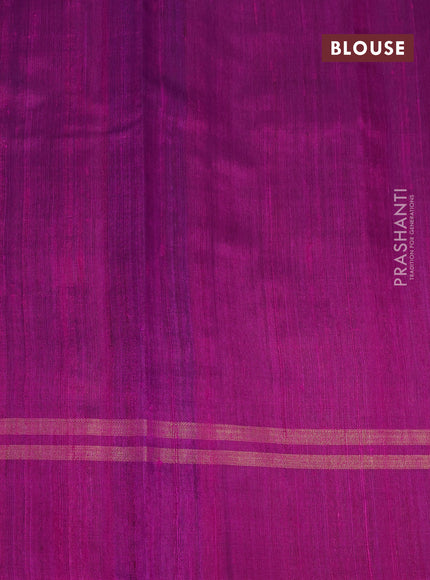 Pure dupion silk saree deep violet and purple with zari woven buttas and zari woven butta border