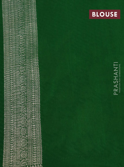 Pure crepe saree green with allover zari woven leheriya weaves & embroidery work and zari woven border