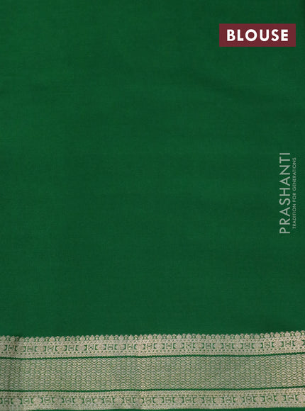 Pure crepe saree green with allover zari weaves & embroidery work and zari woven border