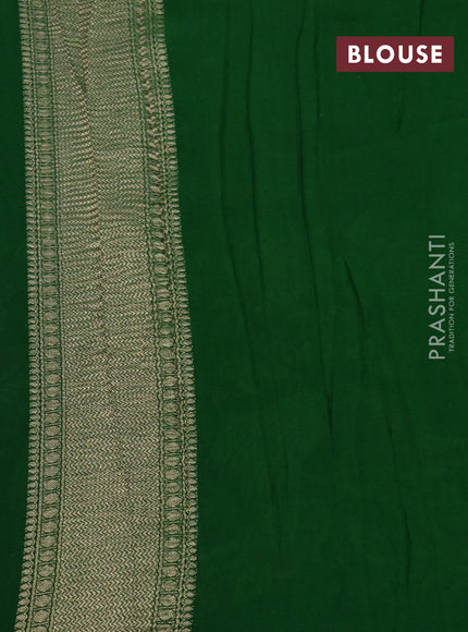 Pure crepe saree green with allover zari weaves & embroidery work and zari woven border