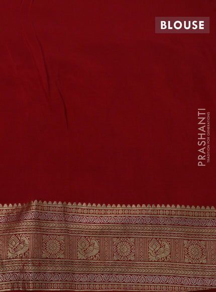 Pure crepe saree red with allover zari weaves & embroidery work and zari woven border