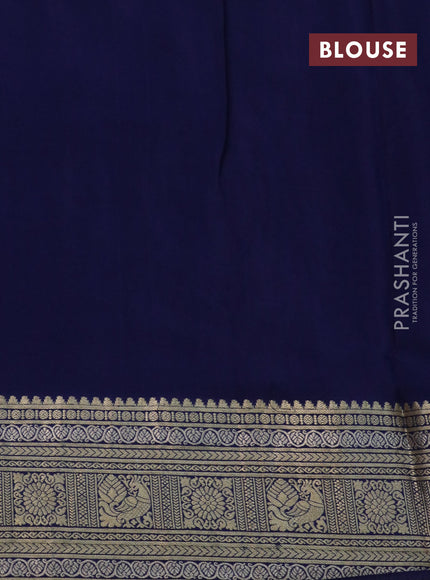 Pure crepe saree blue with allover zari weaves & embroidery work and zari woven border