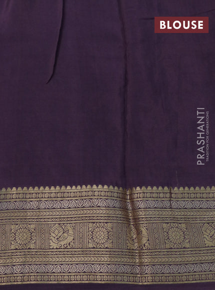 Pure crepe saree pastel jamun shade with allover zari weaves & embroidery work and zari woven border