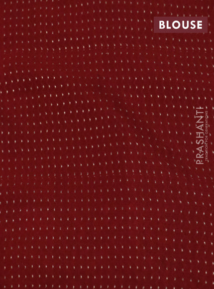 Pure crepe saree maroon shade with allover zari woven butta weaves and embroidery work border