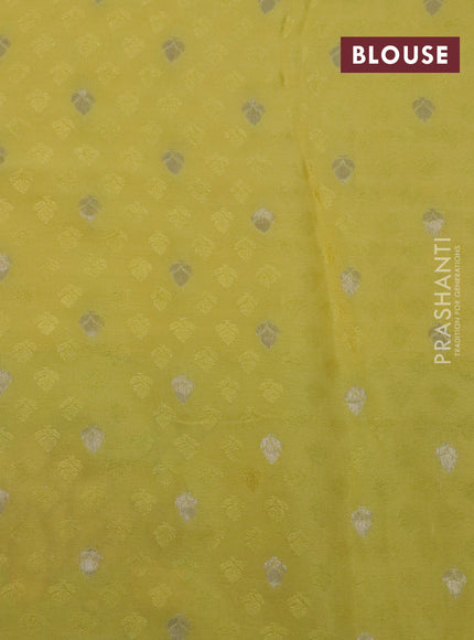 Pure georgette saree yellow with plain body and rettapet zari woven embroidery work border