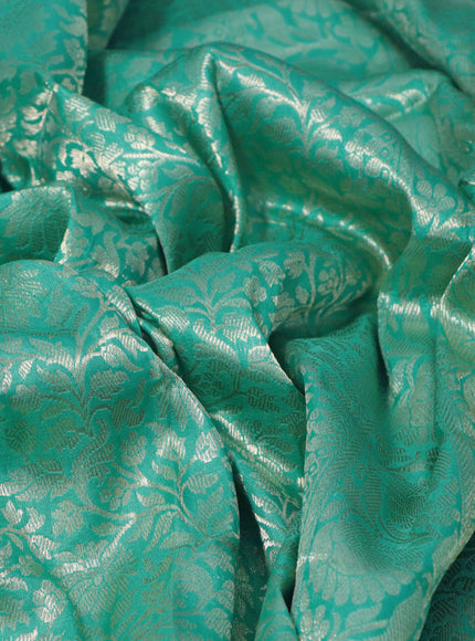 Banarasi uppada silk saree teal blue with allover zari woven brocade weaves and zari woven border