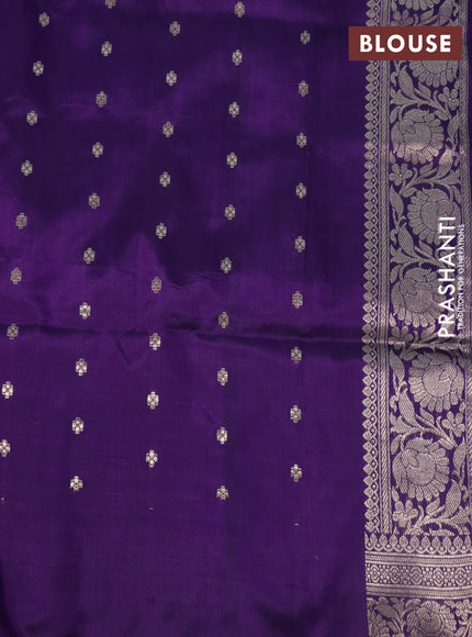 Banarasi uppada silk saree deep violet with allover zari woven zig zag weaves and zari woven border