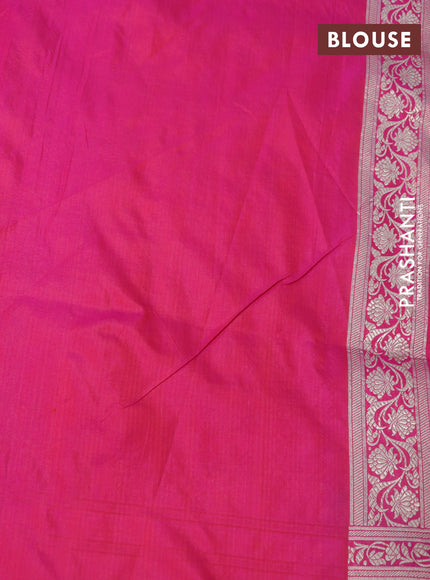 Banarasi uppada silk saree dual shade of pinkish orange with allover zari woven brocade weaves and zari woven border