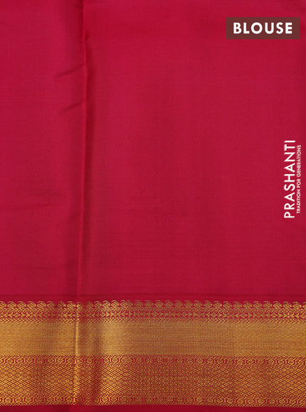 Pure kanchipuram silk saree pista green and pink with allover checked pattern and zari woven korvai border