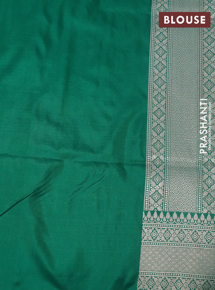 Banarasi uppada silk saree green with allover zari woven brocade weaves and zari woven border