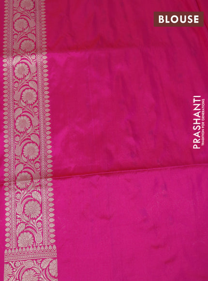 Banarasi uppada silk saree pink with allover zari woven zig zag weaves and zari woven border