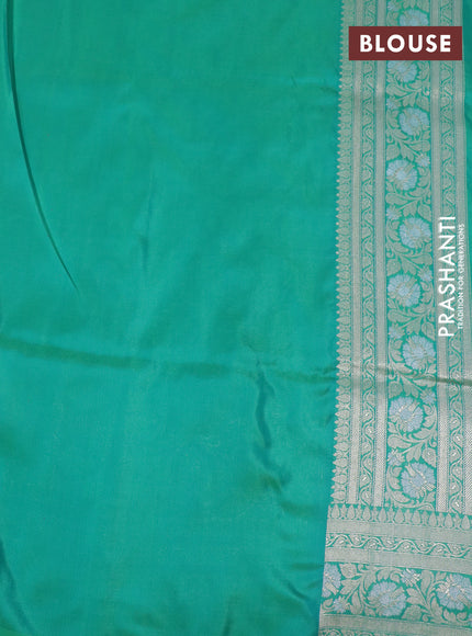 Banarasi uppada silk saree green with allover zari woven brocade weaves and zari woven border