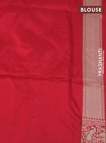 Banarasi uppada silk saree red with allover zari woven brocade weaves and zari woven border