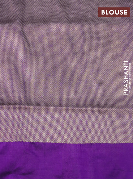 Banarasi uppada silk saree violet with allover thread & zari weaves and woven border