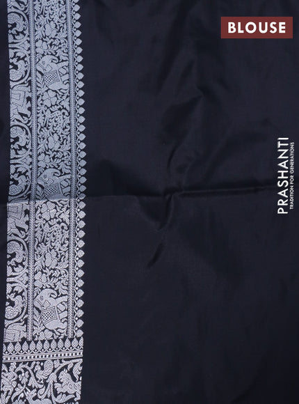 Banarasi uppada silk saree black with allover thread woven brocade weaves and woven border