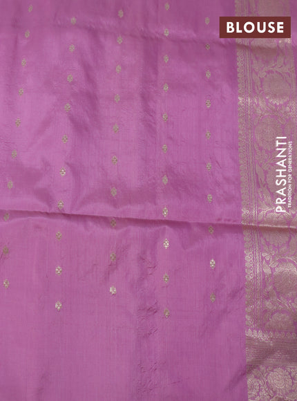 Banarasi uppada silk saree pastel pink with allover zari woven brocade weaves and zari woven border