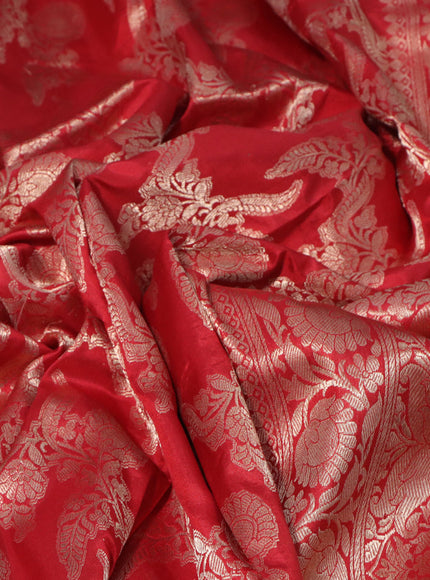 Banarasi uppada silk saree red with allover zari woven brocade weaves and zari woven border