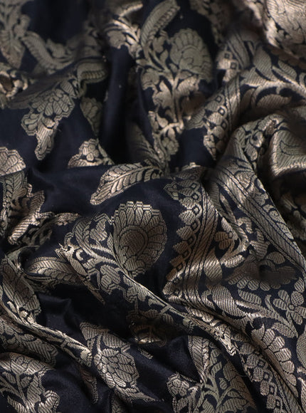 Banarasi uppada silk saree black with allover zari woven brocade weaves and zari woven border