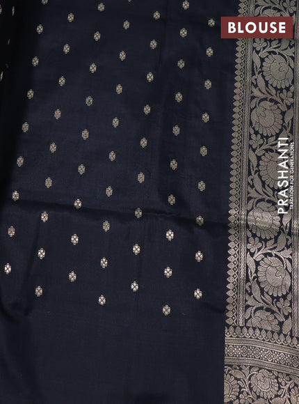 Banarasi uppada silk saree black with allover zari woven brocade weaves and zari woven border