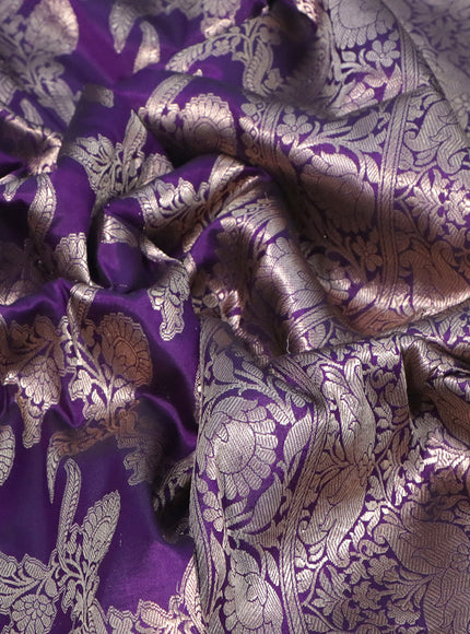 Banarasi uppada silk saree deep violet with allover zari woven brocade weaves and zari woven border