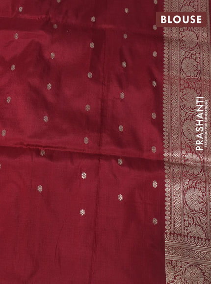 Banarasi uppada silk saree maroon with allover zari woven brocade weaves and zari woven border