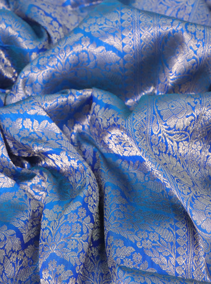 Banarasi uppada silk saree dual shade of blue with allover zari woven brocade weaves and zari woven border