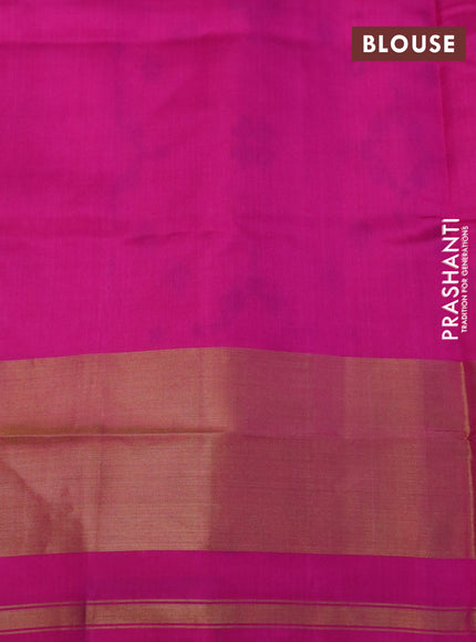 Rajkot patola silk saree light pink and pink with allover ikat weaves and zari woven ikat border