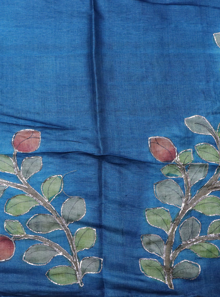 Organza crushed tissue silk saree maroonish gold and cs blue with plain body in borderless style