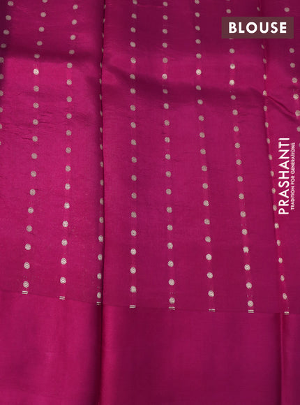 Poona silk saree dark pink with zari woven buttas and floral zari woven butta border