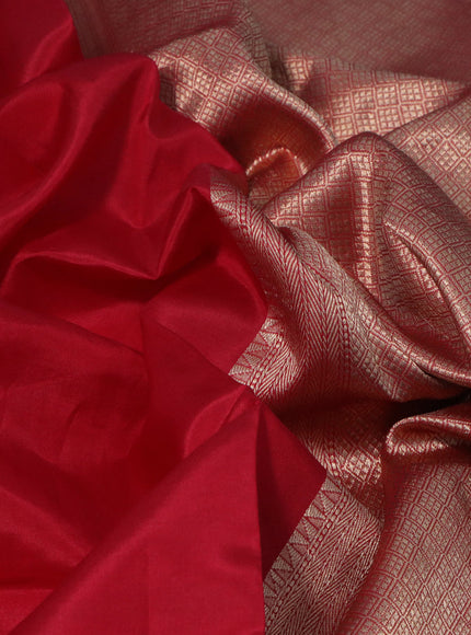 Poona silk saree red with zari woven buttas and zari woven border