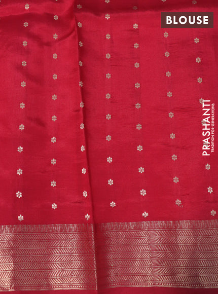 Poona silk saree red with zari woven buttas and zari woven border