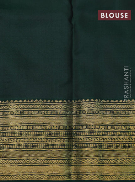 Pure kanchipuram silk saree deep wine shade and green with allover self emboss & annam buttas and zari woven border