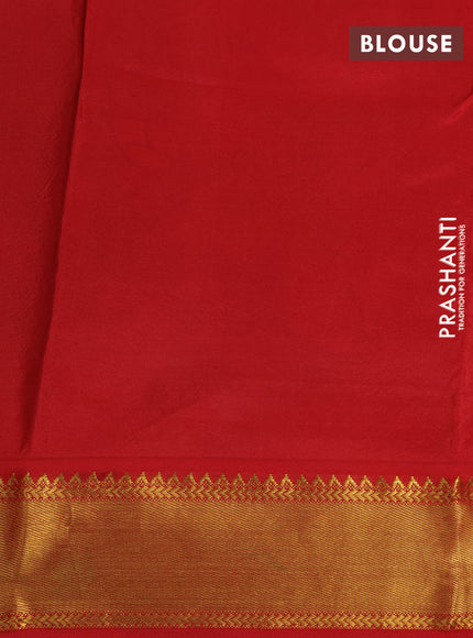 Pure kanchipuram silk saree brown shade and red with allover pichwai hand painted prints and rich zari woven korvai border