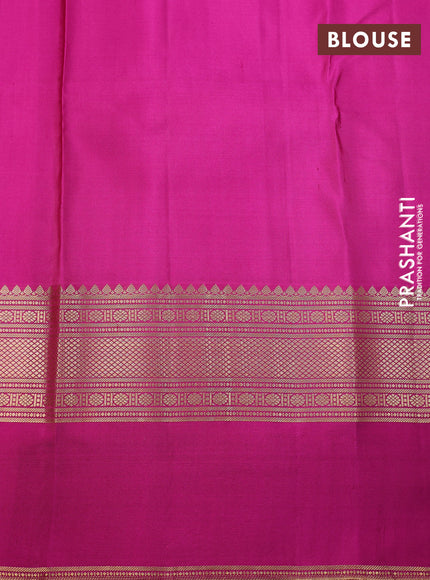 Pure kanchipuram silk saree purple with zari woven buttas and ganga jamuna border