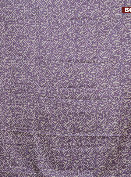 Semi dola saree pastel lavender with allover prints and zari woven border