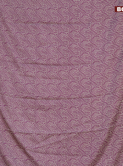 Semi dola saree lavender shade with allover prints and zari woven border