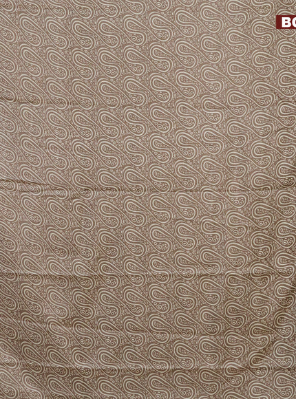 Semi dola saree grey shade with allover prints and zari woven border