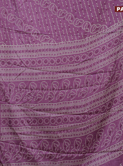 Semi dola saree mauve pink with allover prints and zari woven border