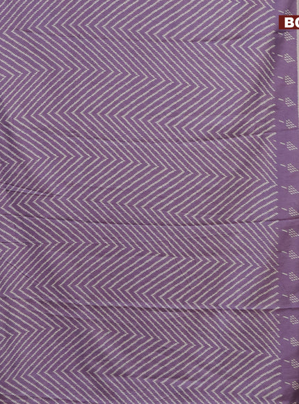 Semi dola saree pastel violet shade with allover zig zag ikat weaves and zari woven border