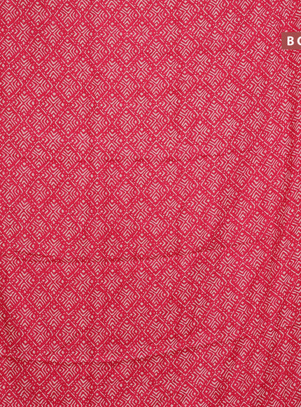 Semi dola saree pink with geometric prints and zari woven border