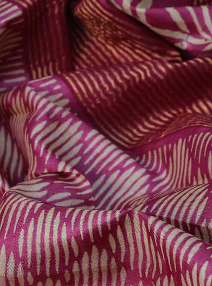 Pure tussar silk saree pink with allover geometric prints and zari woven border