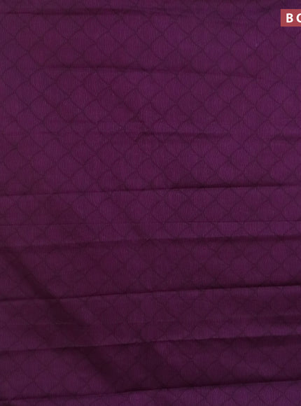 Muslin cotton saree purple and black with allover prints and thread woven border