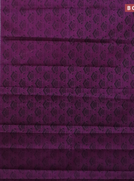 Muslin cotton saree purple and black with allover prints and printed border