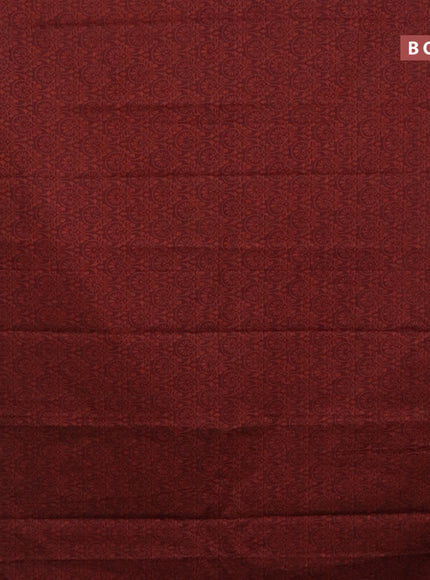 Muslin cotton saree maroon and black with allover prints and thread woven border