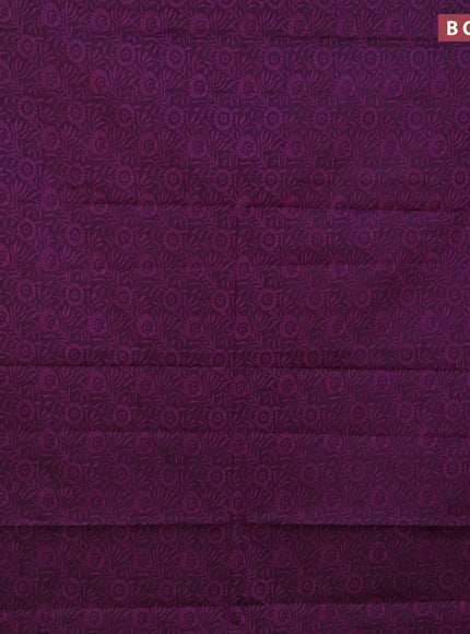 Muslin cotton saree purple and black with allover prints and thread woven border