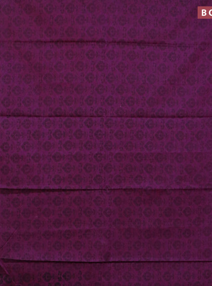 Muslin cotton saree dark magenta pink and black with allover prints and printed border